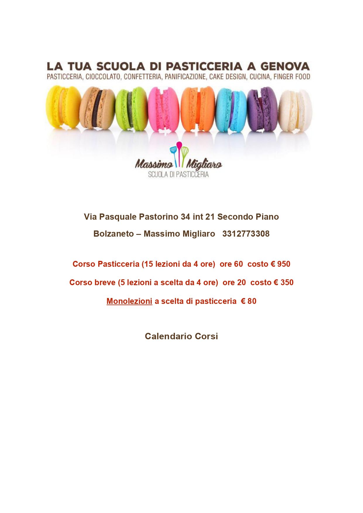 Corso ottobre pasticceria